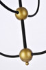 Living District LD653D30BRK Lennon 31.5 inch pendant in black and brass with white shade
