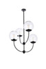 Living District LD652D30BK Lennon 31.5 inch pendant in black with clear shade