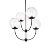 Living District LD652D30BK Lennon 31.5 inch pendant in black with clear shade