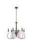 Living District LD7044D26WOK Flynx 6 lights pendant in weathered oak