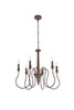 Living District LD7044D26WOK Flynx 6 lights pendant in weathered oak