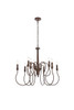 Living District LD7045D30WOK Flynx 9 lights pendant in weathered oak