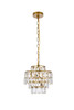 Elegant Lighting 1102D12BR Mila 12 inch pendant in brass