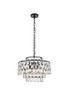 Elegant Lighting 1102D18BK Mila 18 inch pendant in black