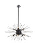 Elegant Lighting 2502D32BK Sienna 32 inch crystal rod pendant in black