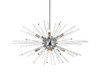 Elegant Lighting 2502D36C Sienna 36 inch crystal rod pendant in chrome