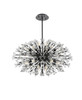 Elegant Lighting 2500D36BK Vera 36 inch crystal starburst oval pendant in black