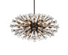 Elegant Lighting 2500D42BK Vera 42 inch crystal starburst oval pendant in black