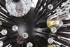 Elegant Lighting 2500D42BK Vera 42 inch crystal starburst oval pendant in black