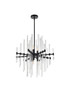 Elegant Lighting 2502D23BK Sienna 23 inch crystal rod pendant in black