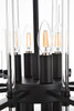 Elegant Lighting 2502D27BK Sienna 27 inch crystal rod pendant in black