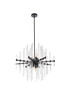 Elegant Lighting 2502D27BK Sienna 27 inch crystal rod pendant in black