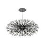 Elegant Lighting 2500D48BK Vera 48 inch crystal starburst oval pendant in black