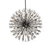 Elegant Lighting 2500D44BK Vera 44 inch crystal starburst round pendant in black