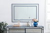Elegant Decor MR33248BL Iris beaded mirror 48 x 32 inch in blue