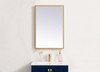Elegant Decor MRE61830BR Pier 18x30 inch LED mirror with adjustable color temperature 3000K/4200K/6400K in brass