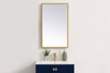 Elegant Decor MRE61830BR Pier 18x30 inch LED mirror with adjustable color temperature 3000K/4200K/6400K in brass