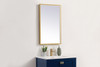 Elegant Decor MRE61830BR Pier 18x30 inch LED mirror with adjustable color temperature 3000K/4200K/6400K in brass