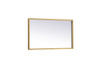 Elegant Decor MRE61830BR Pier 18x30 inch LED mirror with adjustable color temperature 3000K/4200K/6400K in brass