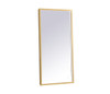 Elegant Decor MRE61836BR Pier 18x36 inch LED mirror with adjustable color temperature 3000K/4200K/6400K in brass