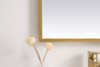 Elegant Decor MRE62030BR Pier 20x30 inch LED mirror with adjustable color temperature 3000K/4200K/6400K in brass