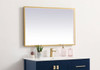 Elegant Decor MRE62040BR Pier 20x40 inch LED mirror with adjustable color temperature 3000K/4200K/6400K in brass