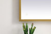 Elegant Decor MRE62040BR Pier 20x40 inch LED mirror with adjustable color temperature 3000K/4200K/6400K in brass