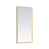 Elegant Decor MRE62040BR Pier 20x40 inch LED mirror with adjustable color temperature 3000K/4200K/6400K in brass