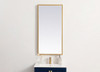 Elegant Decor MRE62040BR Pier 20x40 inch LED mirror with adjustable color temperature 3000K/4200K/6400K in brass