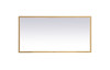 Elegant Decor MRE62040BR Pier 20x40 inch LED mirror with adjustable color temperature 3000K/4200K/6400K in brass