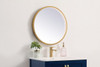 Elegant Decor MRE6021BR Pier 21 inch LED mirror with adjustable color temperature 3000K/4200K/6400K in brass