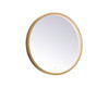 Elegant Decor MRE6021BR Pier 21 inch LED mirror with adjustable color temperature 3000K/4200K/6400K in brass
