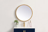 Elegant Decor MRE6021BR Pier 21 inch LED mirror with adjustable color temperature 3000K/4200K/6400K in brass