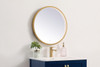 Elegant Decor MRE6021BR Pier 21 inch LED mirror with adjustable color temperature 3000K/4200K/6400K in brass