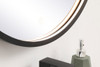 Elegant Decor MRE6024BK Pier 24 inch LED mirror with adjustable color temperature 3000K/4200K/6400K in black