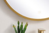 Elegant Decor MRE6024BR Pier 24 inch LED mirror with adjustable color temperature 3000K/4200K/6400K in brass