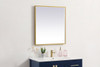 Elegant Decor MRE62436BR Pier 24x36 inch LED mirror with adjustable color temperature 3000K/4200K/6400K in brass