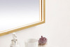 Elegant Decor MRE62730BR Pier 27x30 inch LED mirror with adjustable color temperature 3000K/4200K/6400K in brass