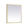 Elegant Decor MRE62730BR Pier 27x30 inch LED mirror with adjustable color temperature 3000K/4200K/6400K in brass