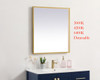 Elegant Decor MRE62730BR Pier 27x30 inch LED mirror with adjustable color temperature 3000K/4200K/6400K in brass