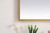 Elegant Decor MRE62730BR Pier 27x30 inch LED mirror with adjustable color temperature 3000K/4200K/6400K in brass