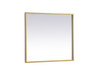 Elegant Decor MRE62730BR Pier 27x30 inch LED mirror with adjustable color temperature 3000K/4200K/6400K in brass