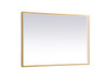 Elegant Decor MRE62740BR Pier 27x40 inch LED mirror with adjustable color temperature 3000K/4200K/6400K in brass