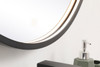 Elegant Decor MRE6028BK Pier 28 inch LED mirror with adjustable color temperature 3000K/4200K/6400K in black