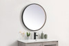 Elegant Decor MRE6028BK Pier 28 inch LED mirror with adjustable color temperature 3000K/4200K/6400K in black