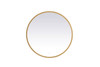 Elegant Decor MRE6028BR Pier 28 inch LED mirror with adjustable color temperature 3000K/4200K/6400K in brass