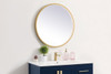 Elegant Decor MRE6028BR Pier 28 inch LED mirror with adjustable color temperature 3000K/4200K/6400K in brass