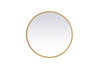 Elegant Decor MRE6028BR Pier 28 inch LED mirror with adjustable color temperature 3000K/4200K/6400K in brass