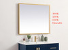 Elegant Decor MRE63036BR Pier 30x36 inch LED mirror with adjustable color temperature 3000K/4200K/6400K in brass