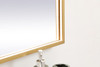 Elegant Decor MRE63036BR Pier 30x36 inch LED mirror with adjustable color temperature 3000K/4200K/6400K in brass